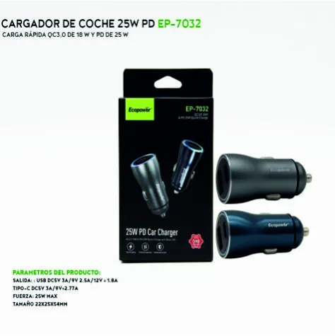 Cargador p/ cenicero Auto Ep-7032